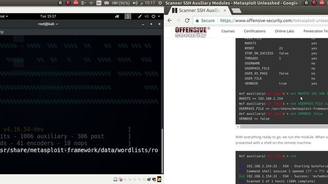 Scanner SSH Auxiliary metasploit смотреть онлайн
