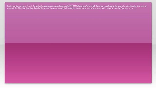 Recursive path of a directory with the nftw function in C смотреть онлайн