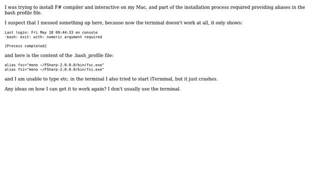 Terminal not working: -bash: exit: with: numeric argument required what to do? смотреть онлайн