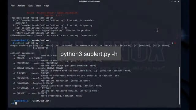 Sublert | Subdomain Enumeration смотреть онлайн
