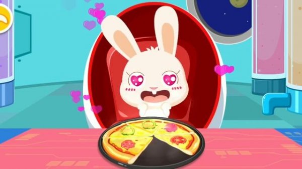 βαβy Panda Robot kitchen | space kitchen advanced cook baby bus games android