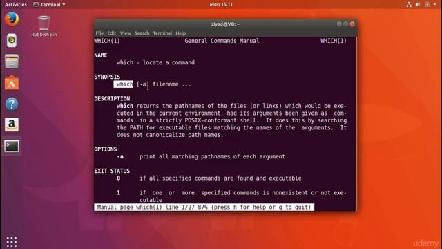 1.7. Using the Linux Manual - Part 2 - Reading the Man Pages.mp4 смотреть онлайн