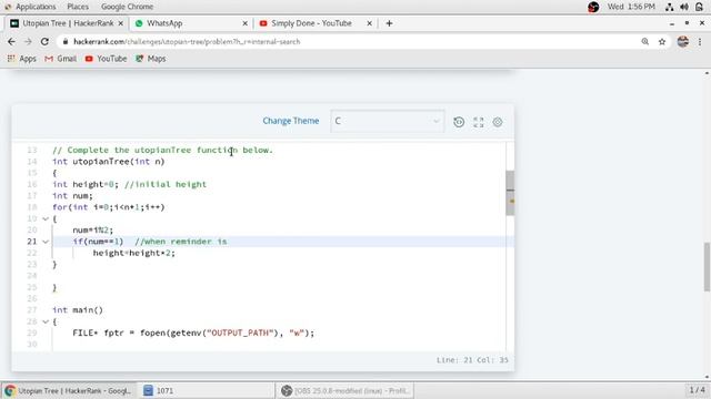 Utopian Tree Hacker Rank Solution in C Programming смотреть онлайн