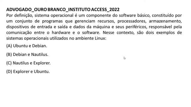 01 - Noções de sistema operacional (Windows e Linux) - Banca Instituto Access 2022 / 2023. смотреть онлайн