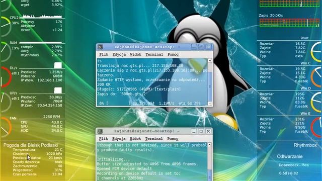 Linux Ubuntu 10.04 LTS - Conky Lua - Zmodyfikowany (By ZajOnDz) смотреть онлайн