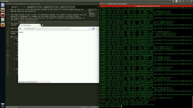Remote hack on Damn Vulnerable Linux (credits EXALT) смотреть онлайн