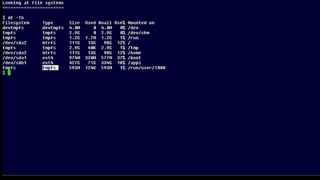 How to use the df -Th command смотреть онлайн