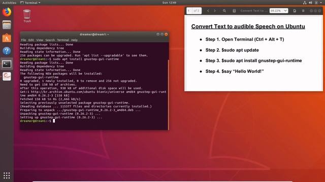 Text to Speech on Ubuntu [1 minute tutorial] смотреть онлайн
