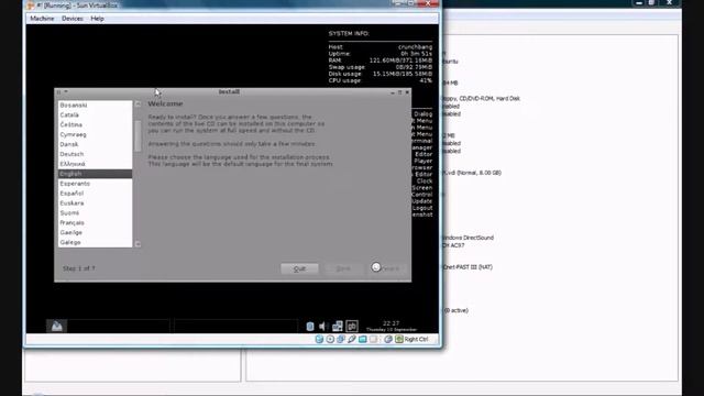 Crunchbang Installation in VirtualBox смотреть онлайн