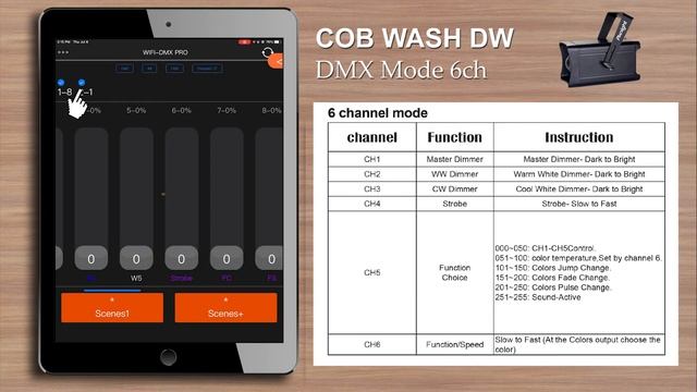 wifi dmx pro app tutorial by Pknight - Creative DMX lighting control for iPad, iPhone and android смотреть онлайн