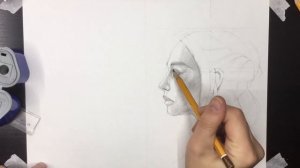 "Портрет в профиль", как нарисовать Рисунок для начинающих, простой карандаш. Построение лица.