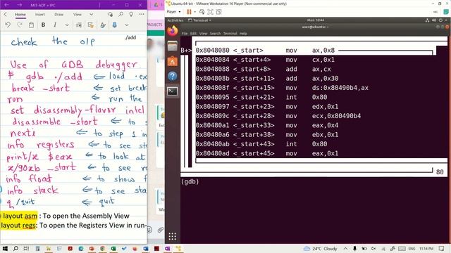 NASM Assembler and GDB with example смотреть онлайн