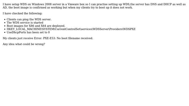 DevOps & SysAdmins: WDS - Clients receive Error: PXE-E53: No boot filename received (2 Solutions!!) смотреть онлайн