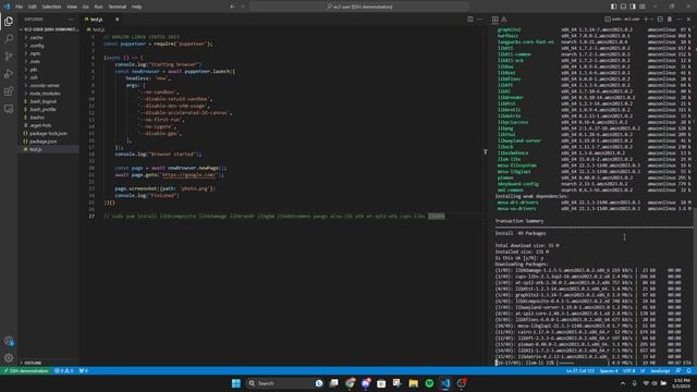 How to install puppeteer on Amazon Linux 2023 смотреть онлайн
