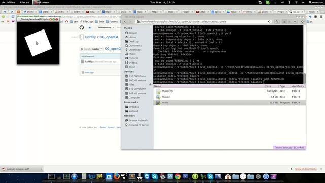 OpenGl Rotating Square C++ Linux Source Code смотреть онлайн
