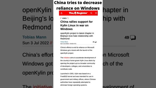 New Kylin Linux Developer Program Shows China's War On Windows смотреть онлайн