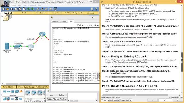 4.1.2.5 Packet Tracer - Configure IP ACLs to Mitigate Attacks смотреть онлайн