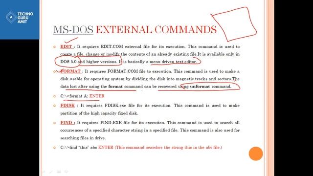 MS DOS tutorial in hindi | External Commands | PART-3 || Computer Fundamental смотреть онлайн