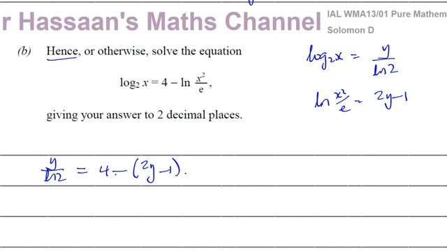 [6] A2 (IAL) Pure Mathematics (P3)-Solomon Paper D Q3 Exponentials & Logarithms смотреть онлайн
