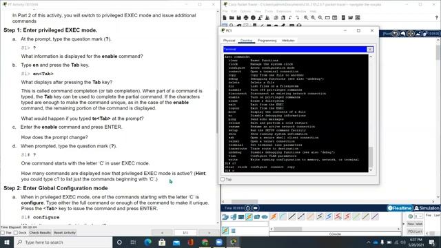2.3.7 Packet Tracer Navigate the IOS смотреть онлайн