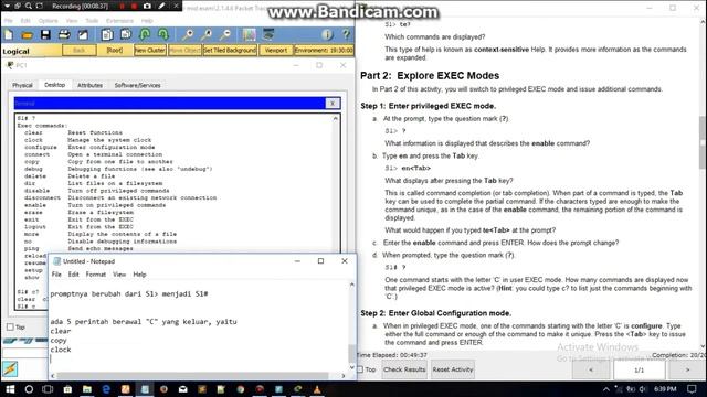 CCNA 2.1.4.6 Packet Tracer - Navigating The IOS (with Indonesia answer) смотреть онлайн