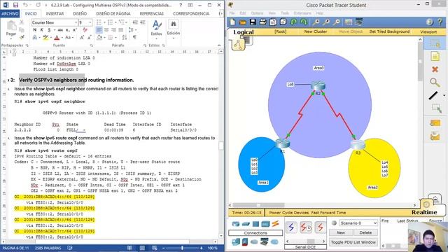6.2.3.9 Lab - Configuring Multiarea OSPFv3 смотреть онлайн