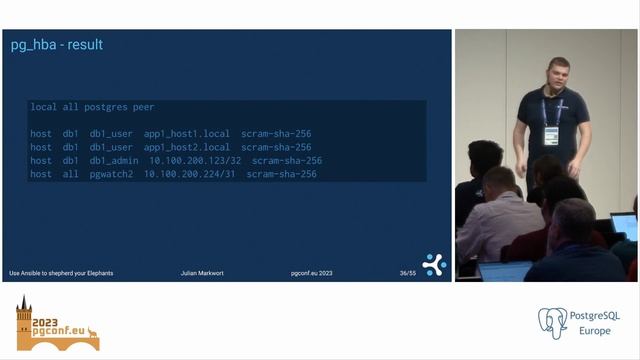Julian Markwort: Use Ansible to herd your Elephants! (PGConf.EU 2023) смотреть онлайн