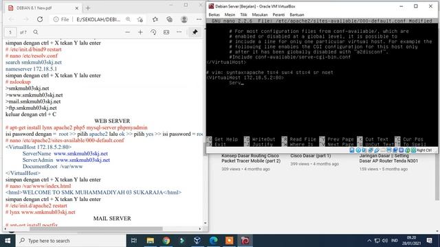 Konfigurasi WEB Server di Debian || VirtualBox part 3 смотреть онлайн