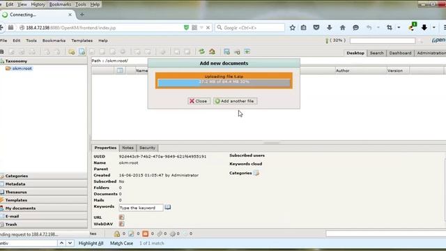 OpenKM On Ubuntu Server 14:  Step 5 - OpenKM Testing