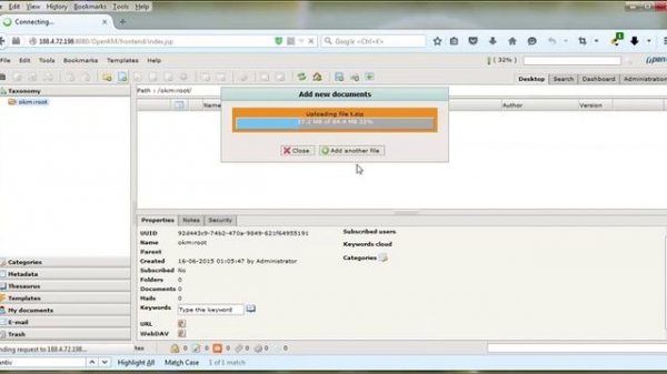 OpenKM on Ubuntu Server 14:  Step 5 - OpenKM Testing