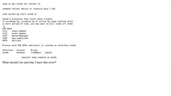 Error for wireless request "Set Frequency" (8B04) :