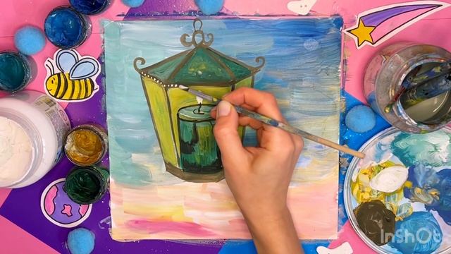 Рисуем💡🌺🕯ФОНАРИК СО СВЕЧОЙ#длядетей смотреть онлайн