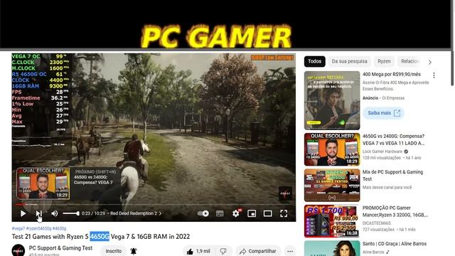 ANALISE PC Gamer Completo Mancer, AMD Ryzen 5 4600G, Vega 7, 16GB DDR4, SSD 480GB, Fonte 50 смотреть онлайн