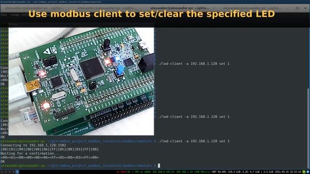 Blinking LED Over Modbus On MCU Under Embox RTOS