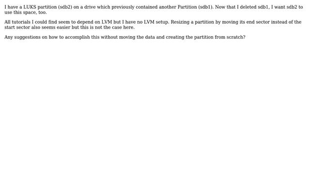 Ubuntu: How to resize a LUKS partition by moving its start? смотреть онлайн