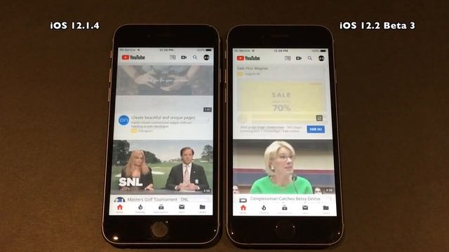 Speed Test : iPhone 6S - iOS 12.2 Beta 3 vs iOS 12.1.4 (iOS 12.2 Public Beta 3 Build # 16E5201e) смотреть онлайн