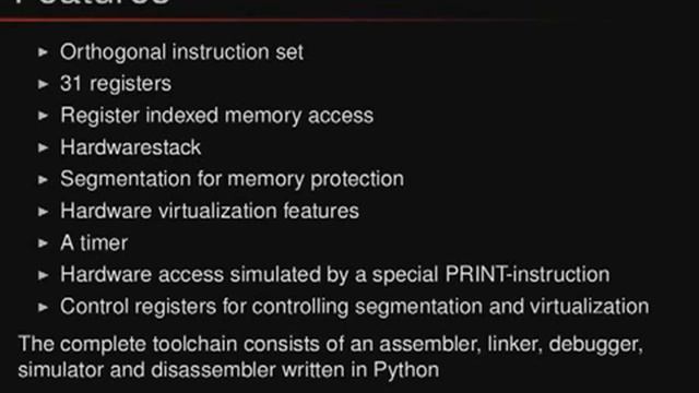 [SIGINT13] - VM32: A CPU simulator for demonstrational purposes of virtualization technologies смотреть онлайн