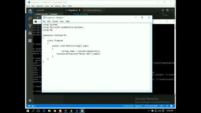 Dotnet core : Your first web application hosted by Kestrel from command prompt : Beginner Part 2 смотреть онлайн