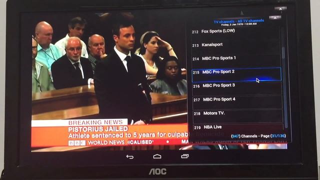 VISSON MX Live TV with XBMC BeIN Sports TV BBC News Arabic IPTV смотреть онлайн