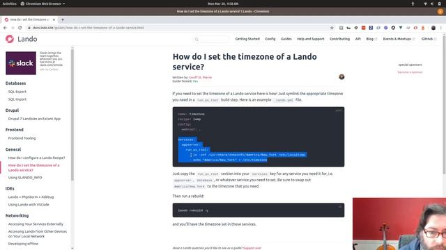 How do I set the timezone in a Lando service? смотреть онлайн