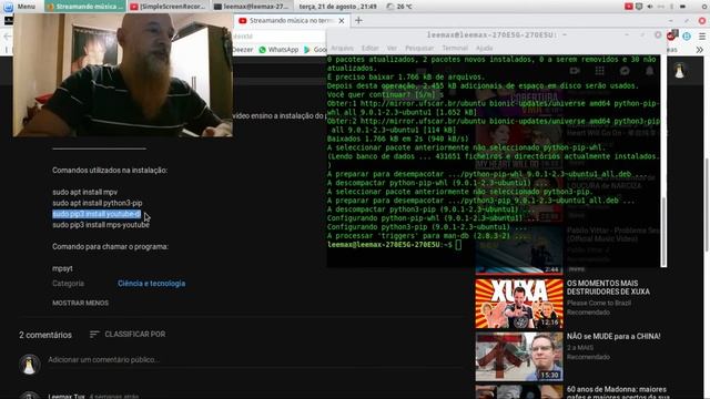 Mostrando asterisco ao digitar a senha / Ouvindo música no Terminal [LINUX MINT] смотреть онлайн