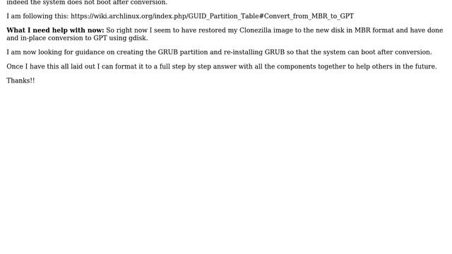 Clonezilla restore MBR disk to 4TB disk (convert to GPT) -- LINUX (not Windows!) смотреть онлайн