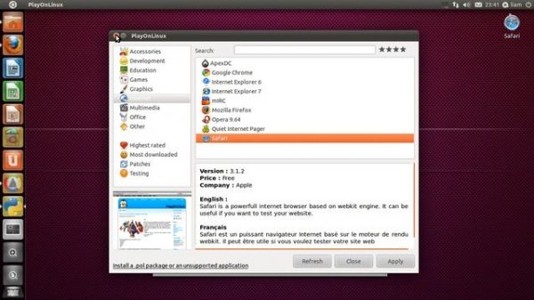 Run Safari In Ubuntu 11.04 Linux