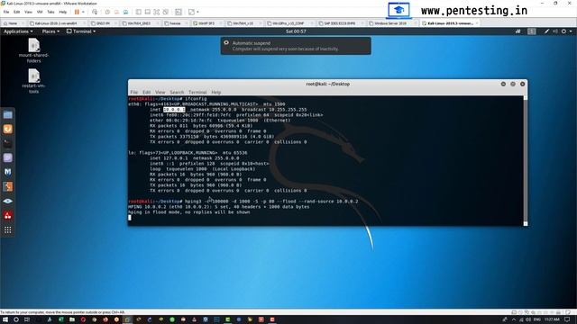 How to implement DOS attack using Hping3 command step by step. | Kali Linux | www.pentesting.in смотреть онлайн