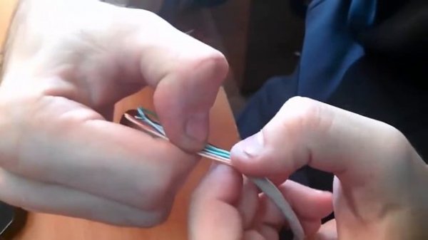 Обжим сетевого кабеля витой пары на 8 жил