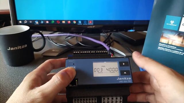 Configuración IP y parámetros del JANITZA UMG604-PRO con los botones frontales смотреть онлайн