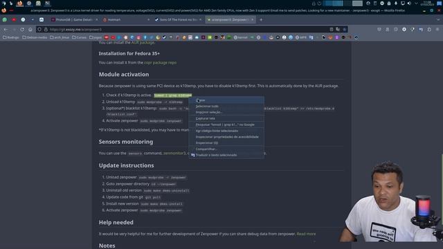 ZenPower3 monitorando o watts da cpu(Linux). смотреть онлайн