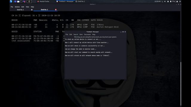 Wi-fi Hacking using airmon-ng смотреть онлайн