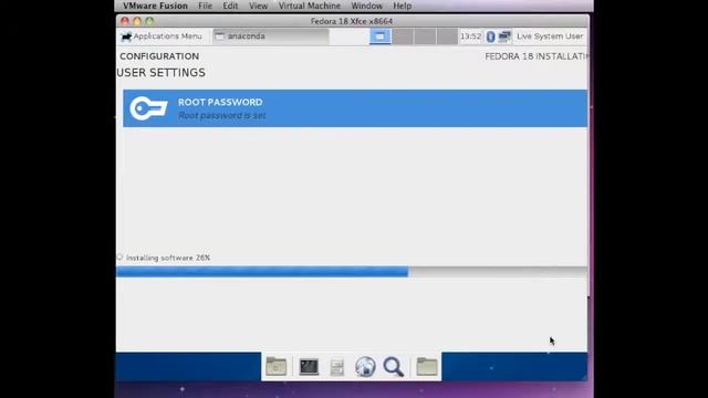 Linux Fedora 18 Xfce Installation on VMware Fusion 5 смотреть онлайн