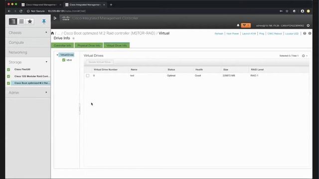 Viewing Cisco Boot Optimized M.2 RAID Controller Virtual Drive Details смотреть онлайн